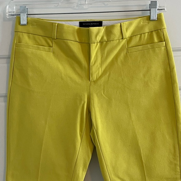 Banana Republic Sloan Crop Ankle Length Pants Slacks in Lively Chartreuse New 2 - Picture 2 of 15